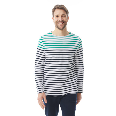 Marinière bicolore homme marine et jade Marius | Mousqueton