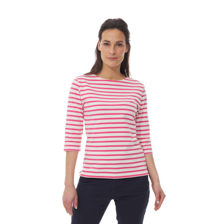 Marinière bicolore Femme rose fuchsia | Mousqueton