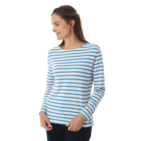 Marinière bicolore femme bleu ciel | Mousqueton
