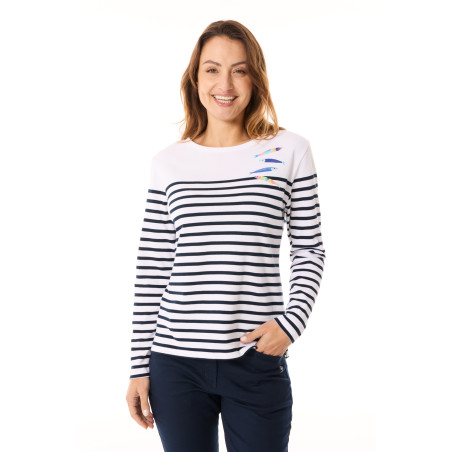 Marinière femme Stéphanie Veillard bleu marine | Mousqueton