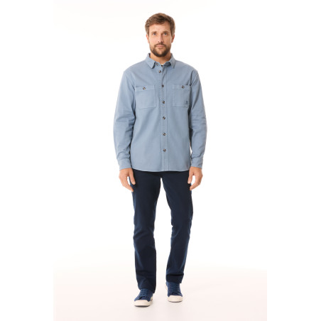 Chemise épaisse homme en coton bleu provençal | Mousqueton