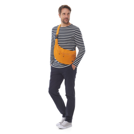Sac banane zippé jaune orangé | Mousqueton