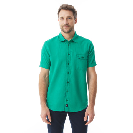 Chemisette homme en ramie vert jade | Mousqueton