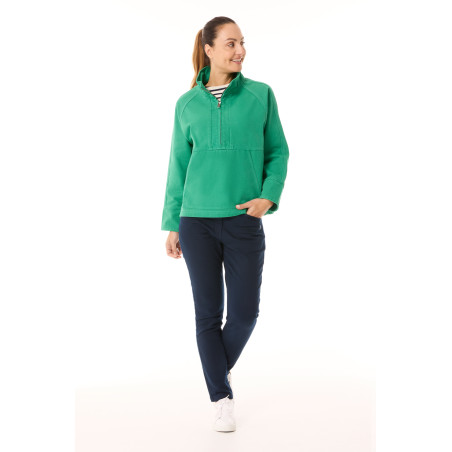 Vareuse femme col zippé vert jade | Mousqueton