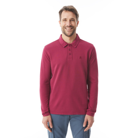 Polo léger manches longues homme rouge brique| Mousqueton