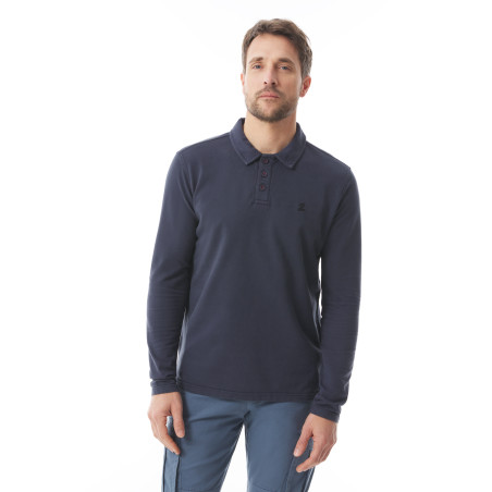 Polo léger manches longues homme bleu marine | Mousqueton