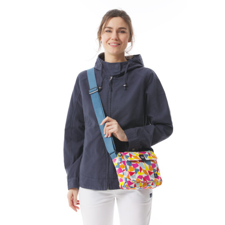 Sac bandoulière à motifs drapeaux multicolores | Mousqueton