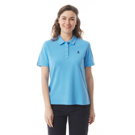 Polo femme à manches courtes bleu ciel | Mousqueton