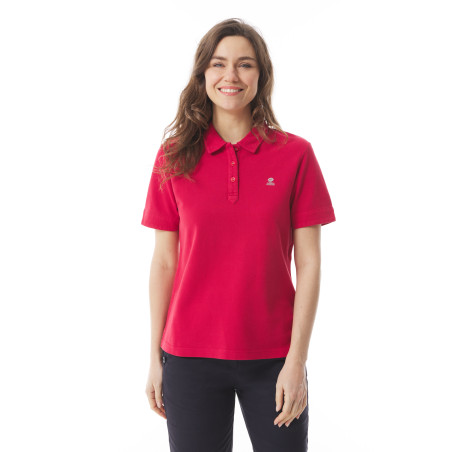 Polo femme à manches courtes rouge carmin | Mousqueton