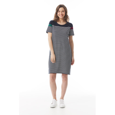 Robe marinière bleu marine en coton | Mousqueton