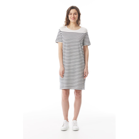 Robe droite en coton rayée bleu marine| Mousqueton