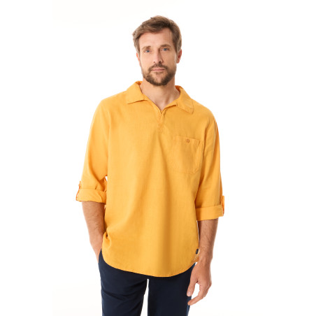 Chemise homme légère jaune orangé | Mousqueton