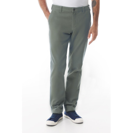 Pantalon chino homme en twill de coton vert kaki | Mousqueton