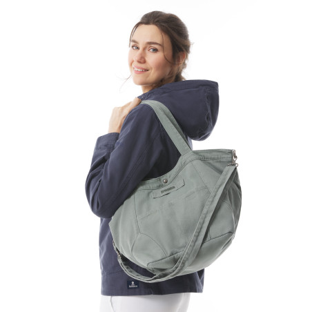 Sac à main en toile vert kaki | Mousqueton