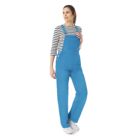 Salopette en coton femme bleu ciel | Mousqueton