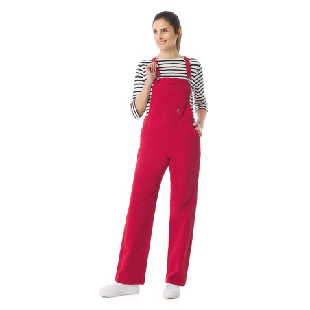Salopette en coton femme rouge carmin | Mousqueton