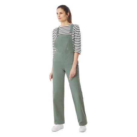 Salopette en coton femme vert kaki | Mousqueton