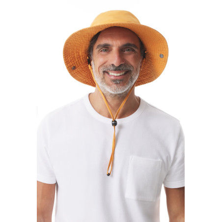 Chapeau safari adulte jaune orangé | Mousqueton