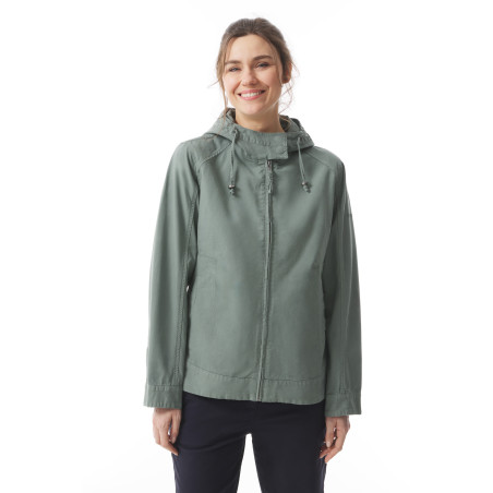 Veste mi-longue en toile femme vert kaki | Mousqueton