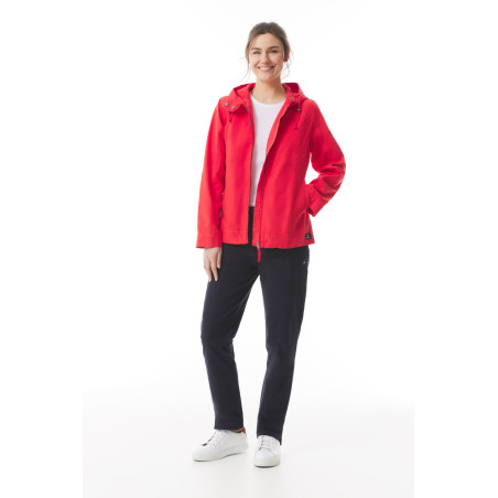 Veste mi-longue en toile femme rouge vif | Mousqueton