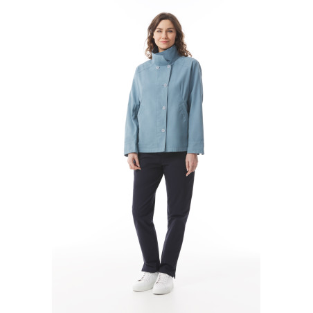 Veste col montant femme bleu provençal | Mousqueton
