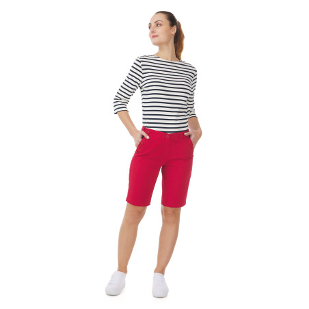 Bermuda à pont femme rouge carmin | Mousqueton