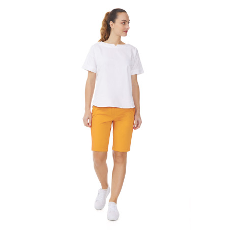 Bermuda à pont femme jaune orangé | Mousqueton
