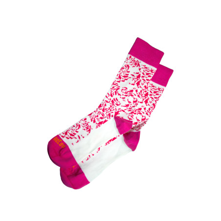 Chaussettes hautes à motifs poissons rose fuschia | Mousqueton