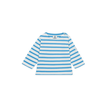 Marinière bicolore bébé bleu ciel | Mousqueton