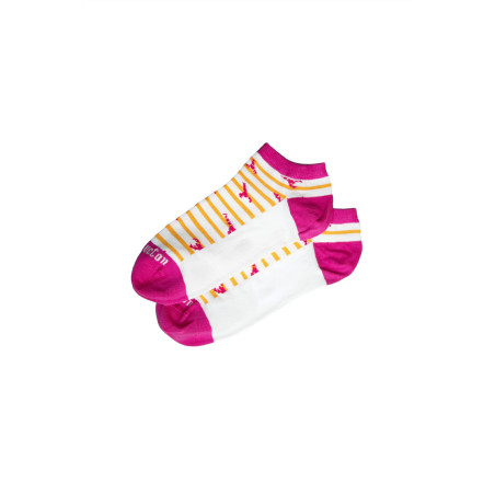 Chaussettes courtes jaune orangé à motifs homard | Mousqueton