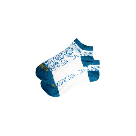 Chaussettes courtes à motifs poissons bleu abysse | Mousqueton