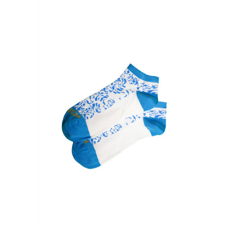 Chaussettes courtes à motifs poissons bleu ciel | Mousqueton
