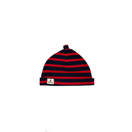 Bonnet rayé en coton bébé MIMI BABY-B | Mousqueton