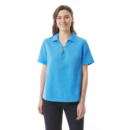 Tunique d'été Femme avec col vareuse bleu ciel | Mousqueton