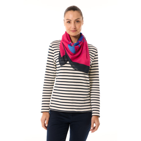 Foulard avec imprimé homard rose fuchsia | Mousqueton