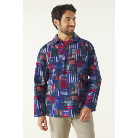 Vareuse mixte imprimée bleu cobalt | Mousqueton