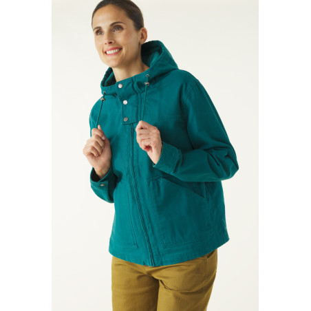 Veste à capuche verte émeraude pour femme | Mousqueton