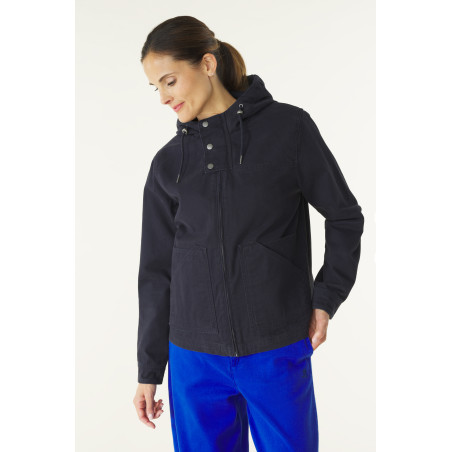 Veste à capuche bleu marine pour femme | Mousqueton