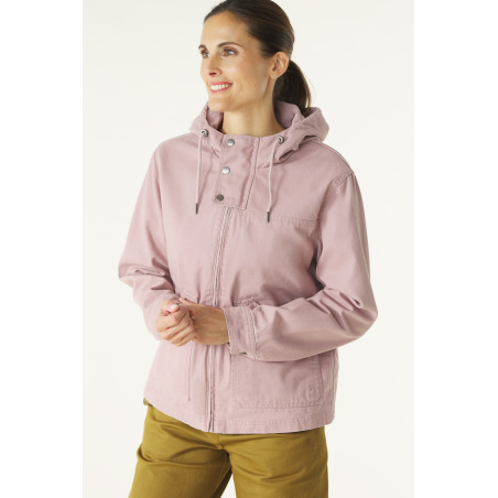 Women's pale mauve hooded jacket | Mousqueton