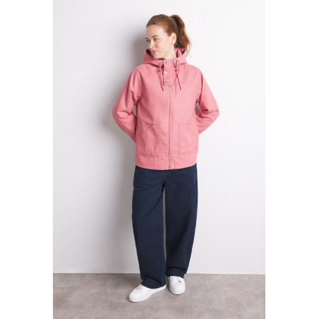Peony pink women's hooded jacket | Mousqueton