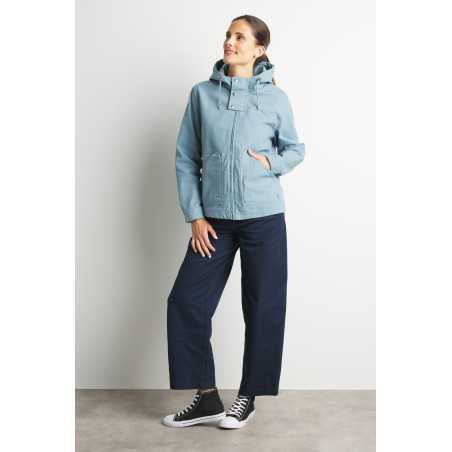 Veste à capuche femme coloris bleu provençal | Mousqueton