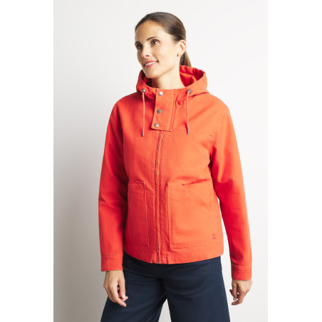 Veste à capuche orange vif pour femme | Mousqueton