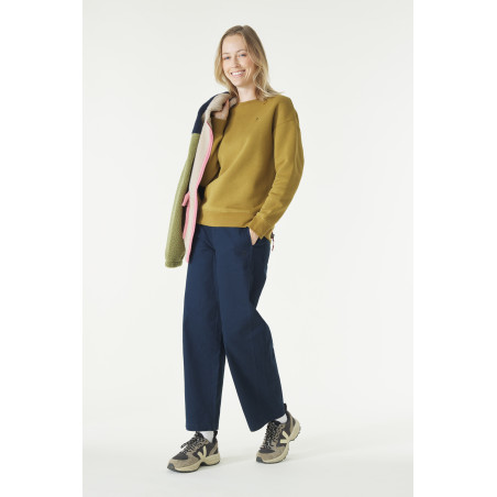 Pantalon barrel féminin bleu marine | Mousqueton