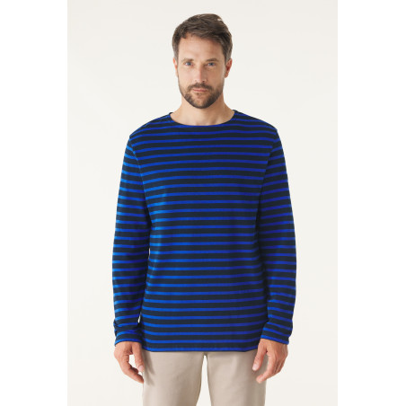 Marinière homme à manches longues bleu marine et bleu cobalt | Mousqueton