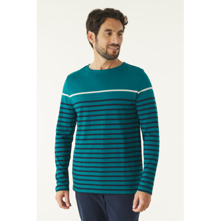 Marinière multicolore homme vert marine beige | Mousqueton
