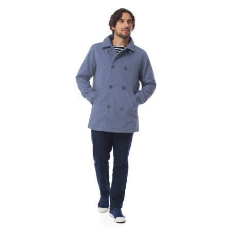 Caban matelassé homme en toile gris chardon | Mousqueton