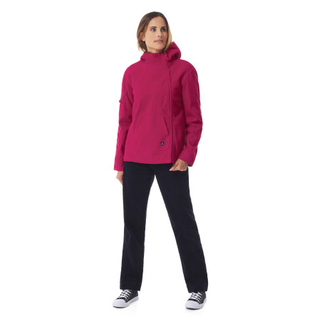 Veste asymétrique femme en toile rouge brique | Mousqueton