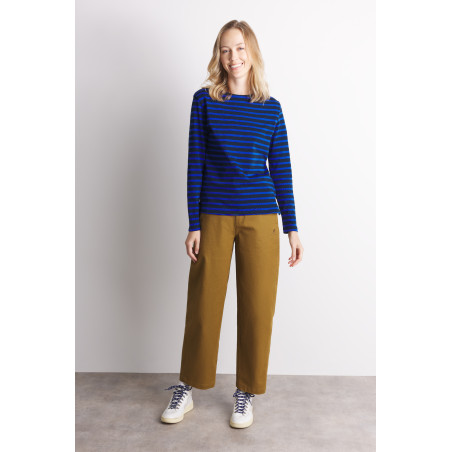 Marinière bicolore femme bleu marine et bleu cobalt | Mousqueton