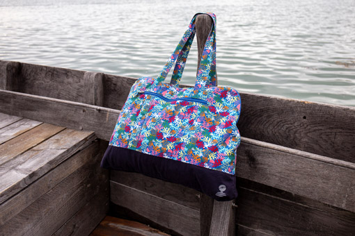 Sac en toile de coton à motifs corail Mousqueton