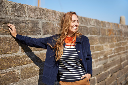 Pull marin femme avec veste en velours